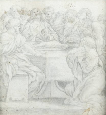 PITTORE ANONIMO<BR>Fine XVIII secolo<BR>"Ultima cena" XVII secolo