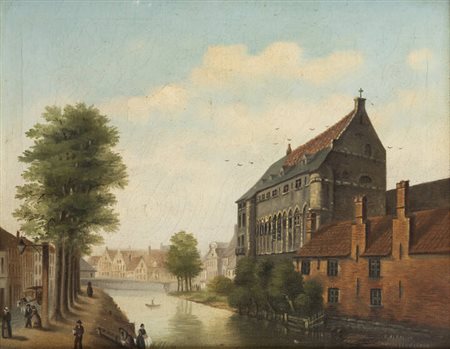 AUTORE NON IDENTIFICATO<BR>"Paesaggio olandese"