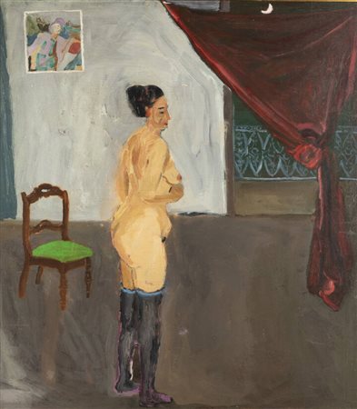 GIOSUE' CALIERNO<BR>Caserta 1897 - 1968 Pietra Ligure (SV)<BR>"Notturno in periferia" 1961