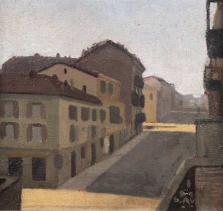 SILVIO AVONDO<BR>Vercelli 1911 - 1994 Germania<BR>"Via Bernardino Galliari, Torino"