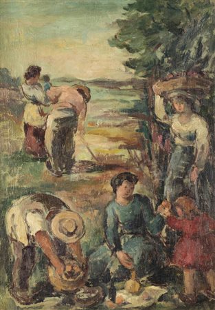 VINCENZO NICOLETTI<BR>Bologna 1895 - 1977<BR>"Meriggio campestre"