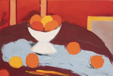 GIULIO DA MILANO<BR>Nizza (Francia) 1895 - 1990 Torino<BR>"Natura morta aranci e limoni" 1975