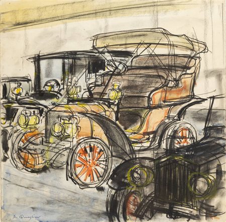 MASSIMO QUAGLINO<BR>Refrancore (AT) 1899 - 1982 Torino<BR>"Auto d'epoca"