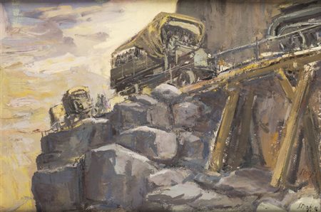 LEONARDO STROPPA<BR>Torino 1900 - 1991<BR>"Camion militari"