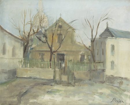 LEONARDO STROPPA<BR>Torino 1900 - 1991<BR>"L'église St. Pierre de Montmartre"