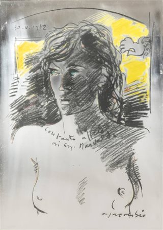 LUCIANO PROVERBIO<BR>Alessandria 1936 - 2009 Torino<BR>"Figura femminile" 30-V-1972 (o 1982?)