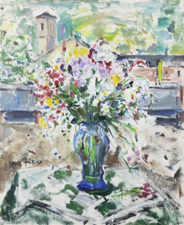 ETTORE FICO<BR>Piatto Biellese (VC) 1917 - 2004 Torino<BR>"Fiori"