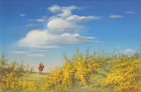 ROMANO GAZZERA<BR>Ciriè (TO) 1908 - 1985<BR>"Ginestre del Gottardo" 1982