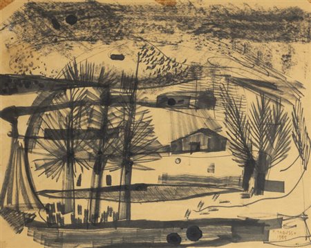 FRANCESCO TABUSSO<BR>Sesto San Giovanni (MI) 1930 - 2012 Torino<BR>"Senza titolo" 1955