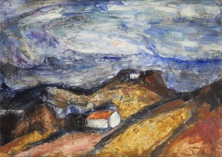 BEPPE LEVRERO<BR>Voltri (GE) 1901 - 1986 Novi Ligure (AL)<BR>"Colline Novesi" 1961