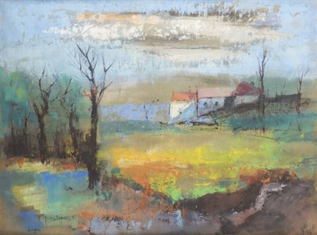 PIERO GARINO<BR>Leinì (TO) 1922 - 2009 Torino<BR>"Legni" 1955