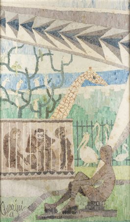 LAMBERTO CAMERINI<BR>Torino 1930<BR>"Il giardino zoologico" 1961