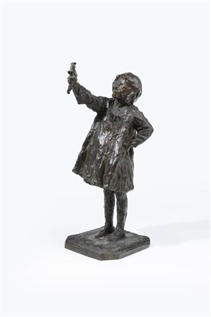 LUIGI PANZERI<BR>1865 - 1939<BR>"Bambina con giocattolo"