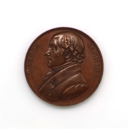 Medaglia in bronzo con ritratto di George Canning, MP (1770 - 1827)