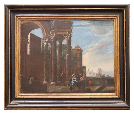 Scuola romana del XVII Secolo, Capriccio architettonico e Veduta di porto