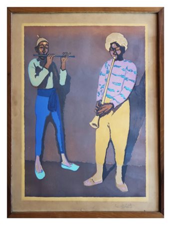 Giuseppe Biasi da Teulada (Sassari, 1885 - Andorno Micca, 1945) Suonatori. scena di festa