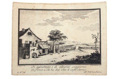 Giuseppe Dall'Acqua (Vicenza, 1760 - 1829) (incisore), Aberli Johann Ludwig (Winterthur, 1723 - Berna, 1786) (inventore), Di passatempo e di allegria soggiorno