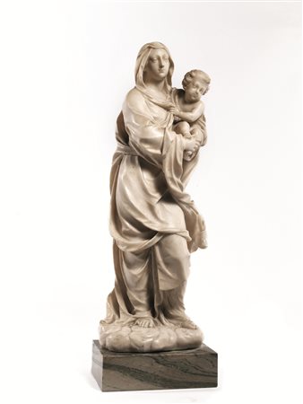 Scuola genovese, fine sec. XVIII-inizi XIXMADONNA CON BAMBINOscultura in...