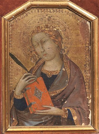 Federico Icilio Joni (Siena 1866-1946) SANTA CATERINA D'ALESSANDRIA olio su...