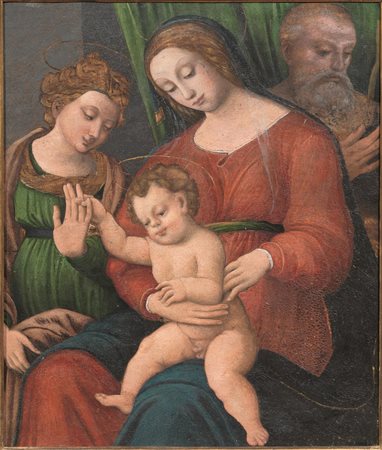 Scuola romagnola, fine sec. XVIMATRIMONIO MISTICO DI SANTA CATERINAolio su...