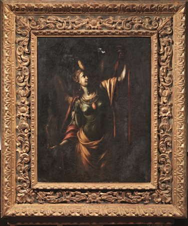 Scuola veneta, sec. XVIIFIGURA ALLEGORICAolio su tavola, cm 54x42probabile...