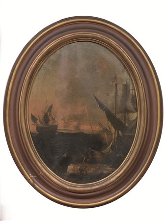 Scuola Italia settentrionale, inizi sec. XVIIIVEDUTE DI PORTO CON...