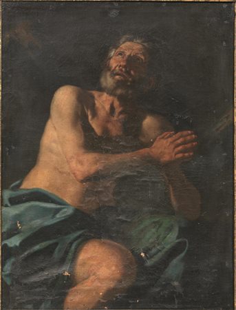 Scuola Italia centrale, sec. XVII SAN PIETRO olio su tela, cm 97x74 alcuni...