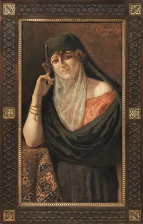 Alfredo Campajola (Napoli 1873 - 1940) PROFUMO D'HAREM olio su tela, cm...