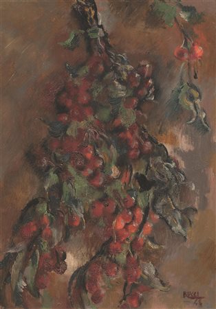 Anselmo Bucci (Fossombrone 1887 - Monza 1955) AMARENE olio su compensato, cm...