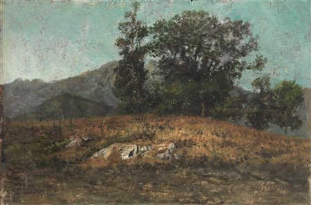 attr. a Filippo PalizziSTUDIO DI PAESAGGIOolio su tela, cm 23,5x35sul retro:...