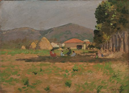 Carlo Passigli (Firenze 1881 - 1953) CAMPO DI MARTE olio su cartoncino...