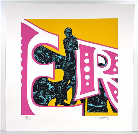 GIANNI BERTINI, 60 X 60 CM, ER – 1980 Serigrafia stampata a 4 colori su carta...