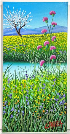 GIOVANNI DAUREA, 40 X 20 cm, olio su tela, numero di archivio a retro GD720A,...