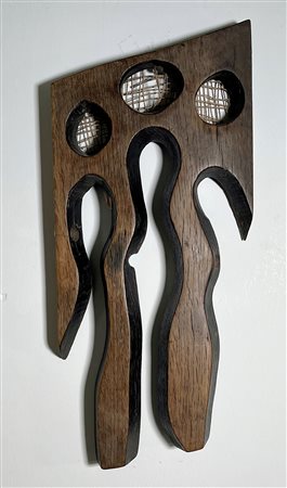 GIUSEPPE AMADIO, 50 X 22 X 4 cm, ”OLTA” scultura in legno da parete, archivio...
