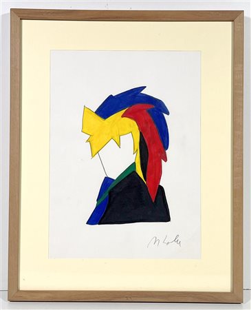 LODOLA MARCO, 24 X33 cm, Matita e pennarelli su cartoncino - autentica...