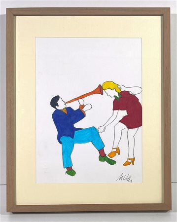 LODOLA MARCO, 24 X 33 cm, Matita e pennarelli su cartoncino - autentica...