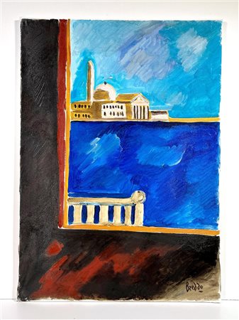 GASTONE BREDDO, 50 X 70 cm, olio su tela - autentica dell'artista su fotografia