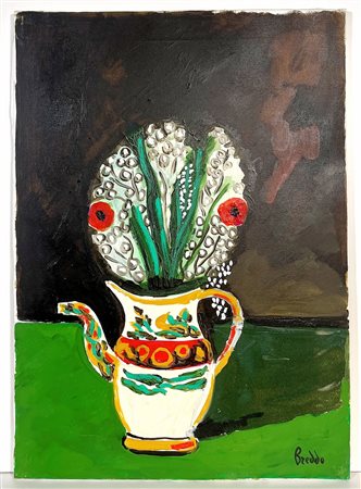 BREDDO GASTONE, 50 X70 cm, olio su tela, autentica dell'artista su fotografia