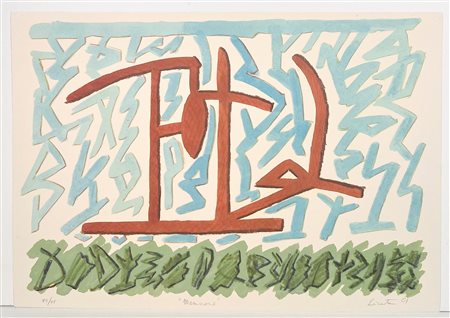 RICCARDO LICATA, 34 X 49 cm, ”Memnone” litografia a colori cm 34x49 Firma e...