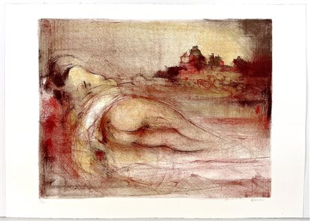 AJMONE GIUSEPPE, 50 X 70 cm, litografia su carta , firma in basso a destra e...