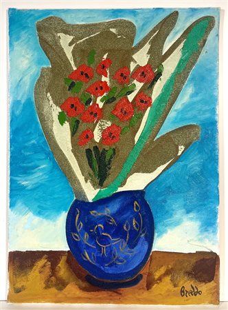 BREDDO GASTONE, 50 X 70 cm, olio su tela, autentica dell'artista su fotografia