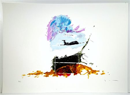 MARIO SCHIFANO, 50 X 70 cm, Senza Titolo Serigrafia materica Numerata in...