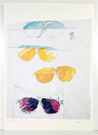 MARIO SCHIFANO, 50 X 70 cm, Senza Titolo Serigrafia materica Numerata in...