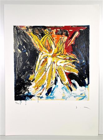 MARIO SCHIFANO, 50 X70 cm, Senza Titolo Serigrafia materica Numerata in basso...