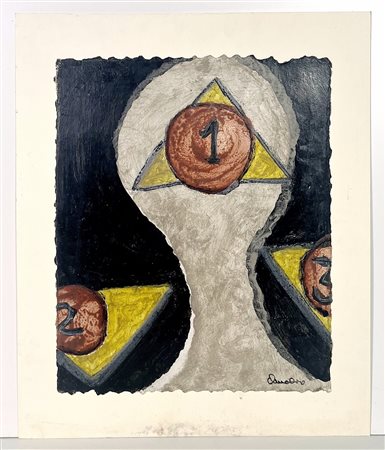 AMADIO GIUSEPPE, 47,5 X 39 cm, tecnica mista su cartoncino anno 1992