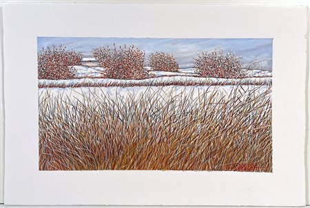 DAUREA GIOVANNI, 30 X 45 cm, ”Inverno” China e acrilico su poliplat Opera...