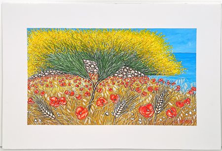 DAUREA GIOVANNI, 30 X 45 cm, ”Estate” China e acrilico su poliplat Opera...