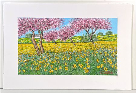 DAUREA GIOVANNI, 30 X 45 cm, ”Primavera” China e acrilico su poliplat Opera...