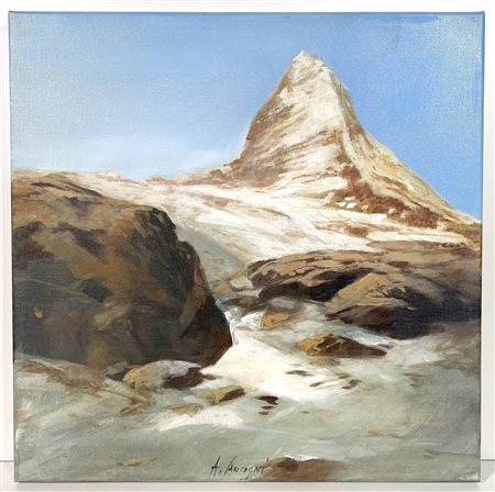 CANCOGNI AGOSTINO, 50 X 50 cm, olio su tela, "La montagna"