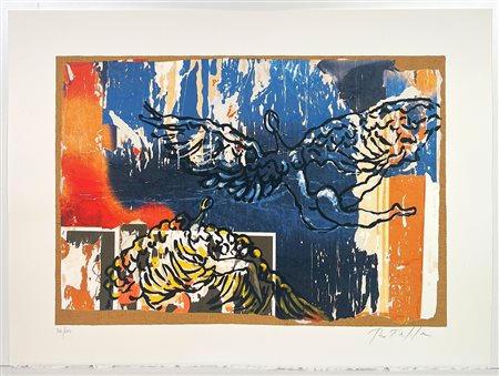 MIMMO ROTELLA, 60 X 80 cm, ”L’Angelo Cattivo" Tecnica: Serigrafia...